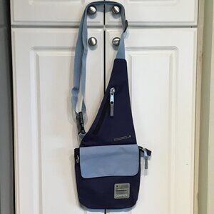 Compack 2 Tone Blue Crossbody Bag